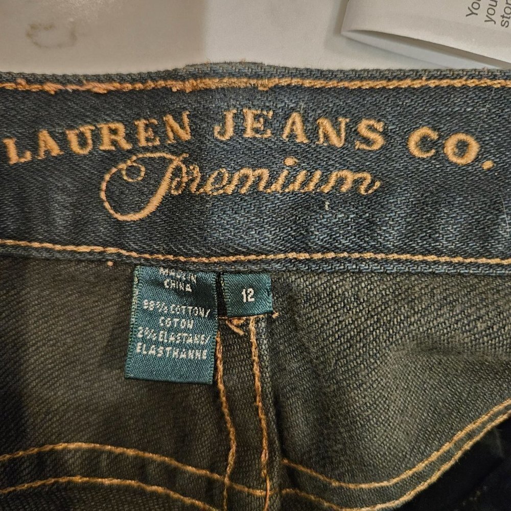 Lauren Jeans Co. LRL Leather Tag Premium Blue Mom Jeans Size 12, Waist 35" - Picture 9 of 11